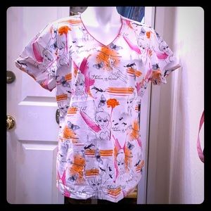 Disney tinker bell scrub top